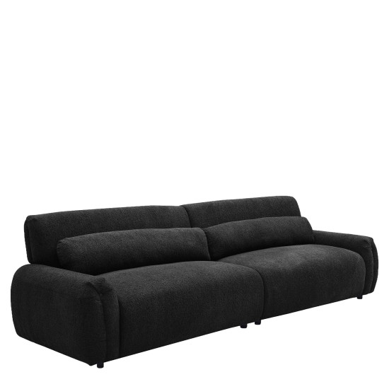 Καναπές Τετραθέσιος  VORTICA Μαύρο Ύφασμα 280x85x78cm