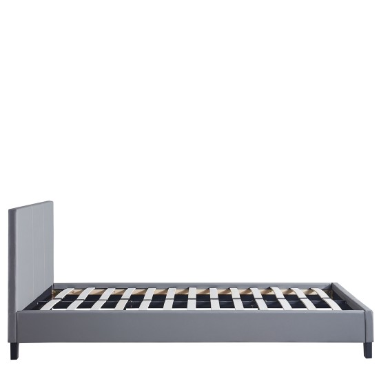 Κρεβάτι  AZALEA Γκρι PU 213x131x88cm (Στρώμα 120x200cm)