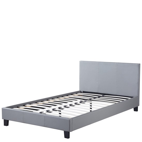 Κρεβάτι  AZALEA Γκρι PU 213x131x88cm (Στρώμα 120x200cm)