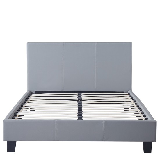 Κρεβάτι  AZALEA Γκρι PU 213x131x88cm (Στρώμα 120x200cm)