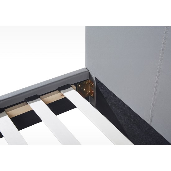 Κρεβάτι  AZALEA Γκρι PU 213x131x88cm (Στρώμα 120x200cm)