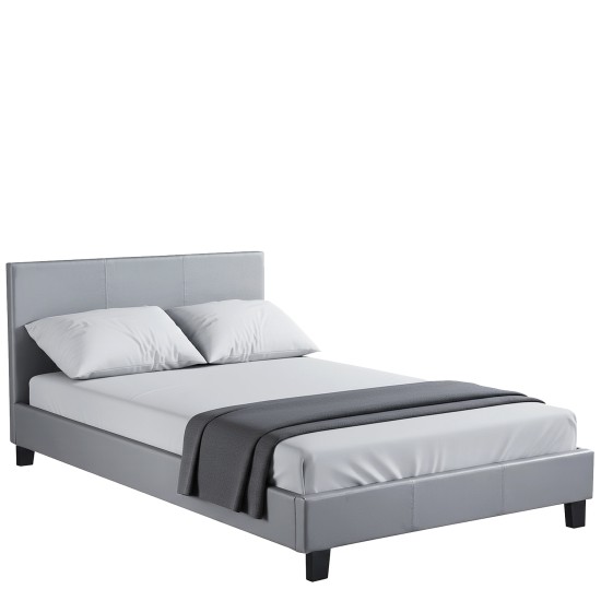 Κρεβάτι  AZALEA Γκρι PU 213x131x88cm (Στρώμα 120x200cm)