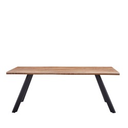 Τραπέζι Τραπεζαρίας  AOSA Honey Maple/Μαύρο MDF/Μέταλλο 160x90x76cm