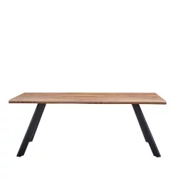 Τραπέζι Τραπεζαρίας  AOSA Honey Maple/Μαύρο MDF/Μέταλλο 160x90x76cm