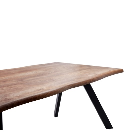 Τραπέζι Τραπεζαρίας AOSA Honey Maple/Μαύρο MDF/Μέταλλο 160x90x76cm Τραπέζι Τραπεζαρίας AOSA Honey Maple/Μαύρο MDF/Μέταλλο 160x90x76cm