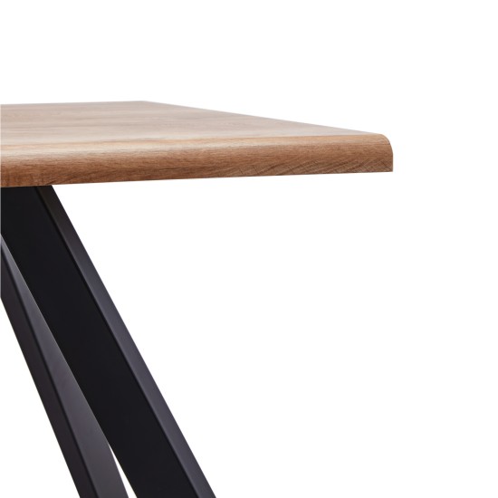 Τραπέζι Τραπεζαρίας AOSA Honey Maple/Μαύρο MDF/Μέταλλο 160x90x76cm Τραπέζι Τραπεζαρίας AOSA Honey Maple/Μαύρο MDF/Μέταλλο 160x90x76cm