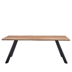 Τραπέζι Τραπεζαρίας  AOSA Honey Maple/Μαύρο MDF/Μέταλλο 180x90x76cm Τραπέζι Τραπεζαρίας  AOSA Honey Maple/Μαύρο MDF/Μέταλλο 180x90x76cm