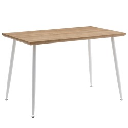 Τραπέζι Τραπεζαρίας  MINOS Sonoma/Λευκό Μέταλλο/Μοριοσανίδα 120x70x75cm