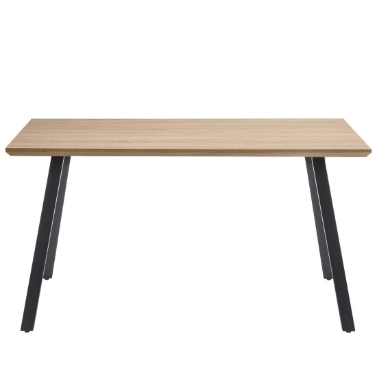 Τραπέζι Τραπεζαρίας  ADONIS Sonoma/Μαύρο Μέταλλο/Μοριοσανίδα 140x80x76cm