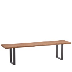 Παγκάκι Τραπεζαρίας  AEMON Σκούρο Ακακία/Μαύρο Μέταλλο/MDF 180x40x47cm