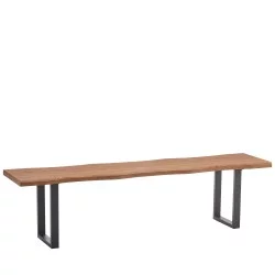 Παγκάκι Τραπεζαρίας  AEMON Σκούρο Ακακία/Μαύρο Μέταλλο/MDF 180x40x47cm