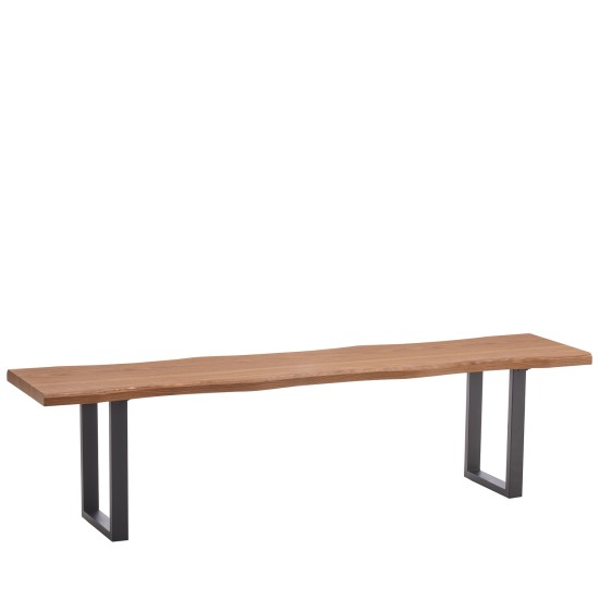 Παγκάκι Τραπεζαρίας  AEMON Σκούρο Ακακία/Μαύρο Μέταλλο/MDF 180x40x47cm