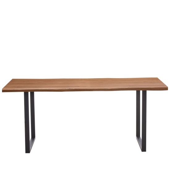 Τραπέζι Τραπεζαρίας  AEMON Σκούρο Ακακία/Μαύρο Μέταλλο/Μοριοσανίδα 180x90x75cm