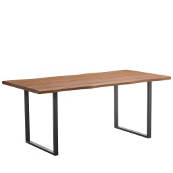 Τραπέζι Τραπεζαρίας  AEMON Σκούρο Ακακία/Μαύρο Μέταλλο/Μοριοσανίδα 180x90x75cm