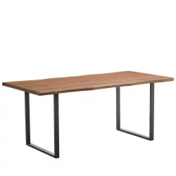 Τραπέζι Τραπεζαρίας  AEMON Σκούρο Ακακία/Μαύρο Μέταλλο/Μοριοσανίδα 180x90x75cm