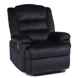 Πολυθρόνα Ανακλινόμενη  CARINAE Μαύρο Βελούδο 93x90x100cm