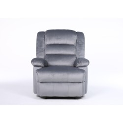Πολυθρόνα Ανακλινόμενη  CARINAE Γκρι Βελούδο 93x90x100cm