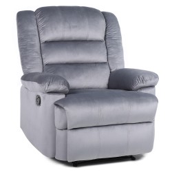 Πολυθρόνα Ανακλινόμενη  CARINAE Γκρι Βελούδο 93x90x100cm