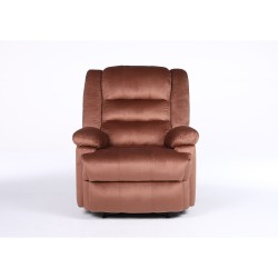 Πολυθρόνα Ανακλινόμενη  CARINAE Καφέ Βελούδο 93x90x100cm