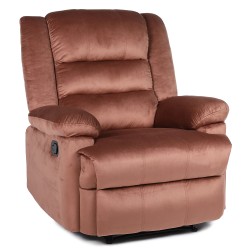 Πολυθρόνα Ανακλινόμενη  CARINAE Καφέ Βελούδο 93x90x100cm