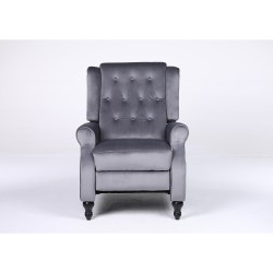 Πολυθρόνα Ανακλινόμενη  ALNAIR Γκρι Βελούδο 78x85x104cm