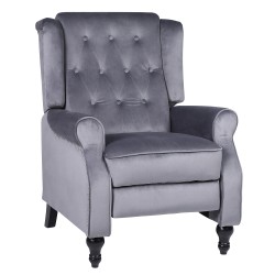 Πολυθρόνα Ανακλινόμενη  ALNAIR Γκρι Βελούδο 78x85x104cm