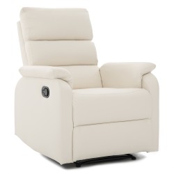 Πολυθρόνα Ανακλινόμενη  TALITHA Μπεζ PU 79x97x101cm