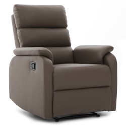 Πολυθρόνα Ανακλινόμενη  TALITHA Καφέ PU 79x97x101cm