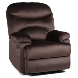 Πολυθρόνα Ανακλινόμενη  NASHIRA Καφέ Βελούδο 88x90x99cm