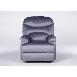 Πολυθρόνα Ανακλινόμενη  NASHIRA Γκρι Βελούδο 88x90x99cm