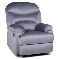 Πολυθρόνα Ανακλινόμενη  NASHIRA Γκρι Βελούδο 88x90x99cm