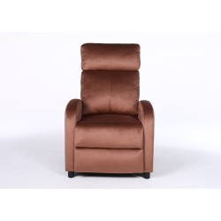 Πολυθρόνα Ανακλινόμενη  TUREIS Καφέ Βελούδο 68x86x99cm