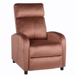 Πολυθρόνα Ανακλινόμενη  TUREIS Καφέ Βελούδο 68x86x99cm