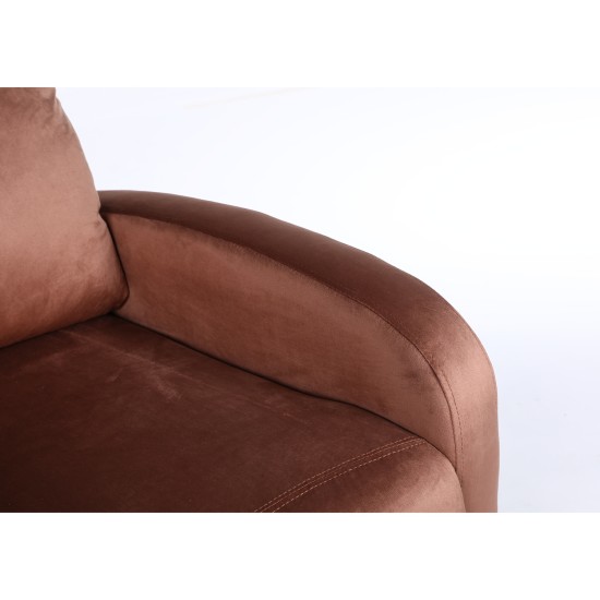 Πολυθρόνα Ανακλινόμενη TUREIS Καφέ Βελούδο 68x86x99cm Πολυθρόνα Ανακλινόμενη TUREIS Καφέ Βελούδο 68x86x99cm