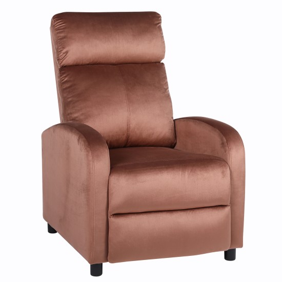 Πολυθρόνα Ανακλινόμενη TUREIS Καφέ Βελούδο 68x86x99cm Πολυθρόνα Ανακλινόμενη TUREIS Καφέ Βελούδο 68x86x99cm