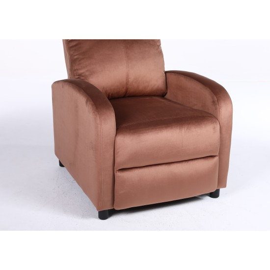 Πολυθρόνα Ανακλινόμενη TUREIS Καφέ Βελούδο 68x86x99cm Πολυθρόνα Ανακλινόμενη TUREIS Καφέ Βελούδο 68x86x99cm