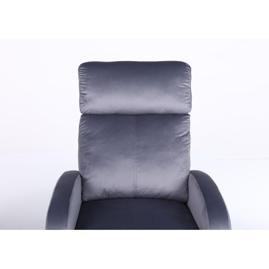 Πολυθρόνα Ανακλινόμενη TUREIS Γκρι Βελούδο 68x86x99cm Πολυθρόνα Ανακλινόμενη TUREIS Γκρι Βελούδο 68x86x99cm