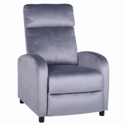 Πολυθρόνα Ανακλινόμενη  TUREIS Γκρι Βελούδο 68x86x99cm