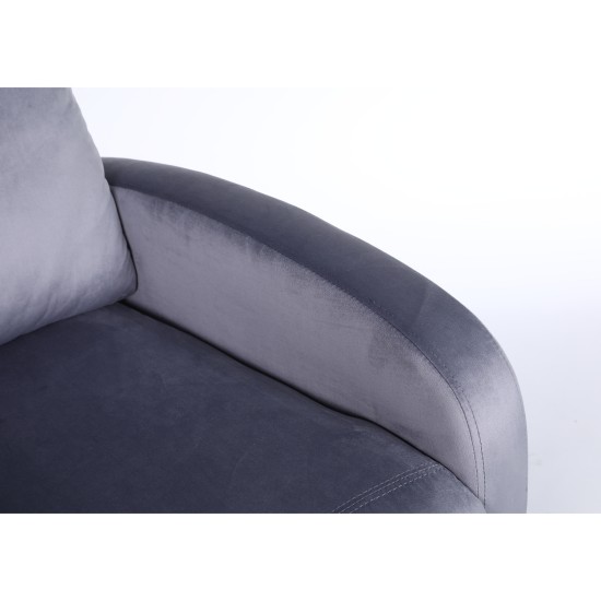 Πολυθρόνα Ανακλινόμενη TUREIS Γκρι Βελούδο 68x86x99cm Πολυθρόνα Ανακλινόμενη TUREIS Γκρι Βελούδο 68x86x99cm
