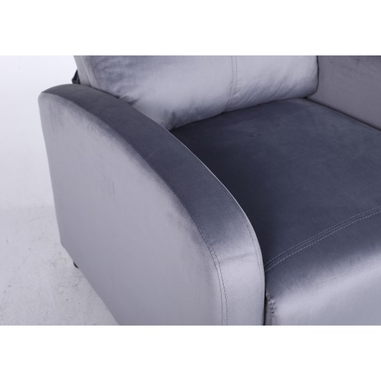 Πολυθρόνα Ανακλινόμενη TUREIS Γκρι Βελούδο 68x86x99cm Πολυθρόνα Ανακλινόμενη TUREIS Γκρι Βελούδο 68x86x99cm