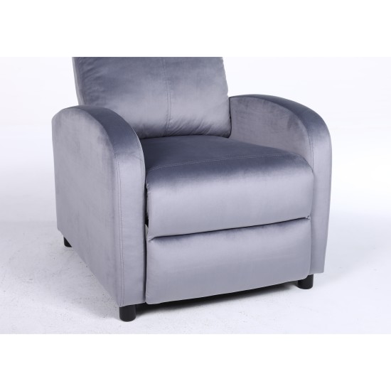 Πολυθρόνα Ανακλινόμενη TUREIS Γκρι Βελούδο 68x86x99cm Πολυθρόνα Ανακλινόμενη TUREIS Γκρι Βελούδο 68x86x99cm