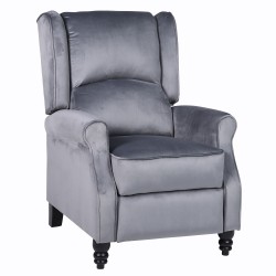 Πολυθρόνα Ανακλινόμενη  MARKEB Γκρι Βελούδο 72x84x97cm