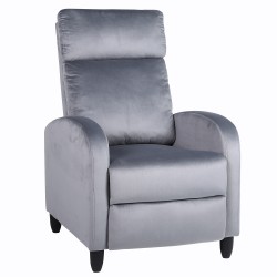 Πολυθρόνα Ανακλινόμενη  ATRIA Γκρι Βελούδο 67.5x90x104cm