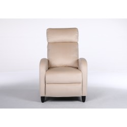 Πολυθρόνα Ανακλινόμενη  ATRIA Εκρού Βελούδο 67.5x90x104cm