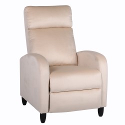 Πολυθρόνα Ανακλινόμενη  ATRIA Εκρού Βελούδο 67.5x90x104cm