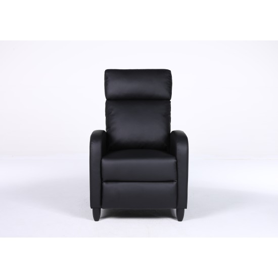 Πολυθρόνα Ανακλινόμενη ATRIA Μαύρο PU 67.5x90x104cm Πολυθρόνα Ανακλινόμενη ATRIA Μαύρο PU 67.5x90x104cm