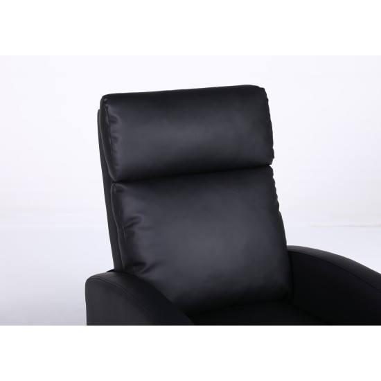 Πολυθρόνα Ανακλινόμενη ATRIA Μαύρο PU 67.5x90x104cm Πολυθρόνα Ανακλινόμενη ATRIA Μαύρο PU 67.5x90x104cm