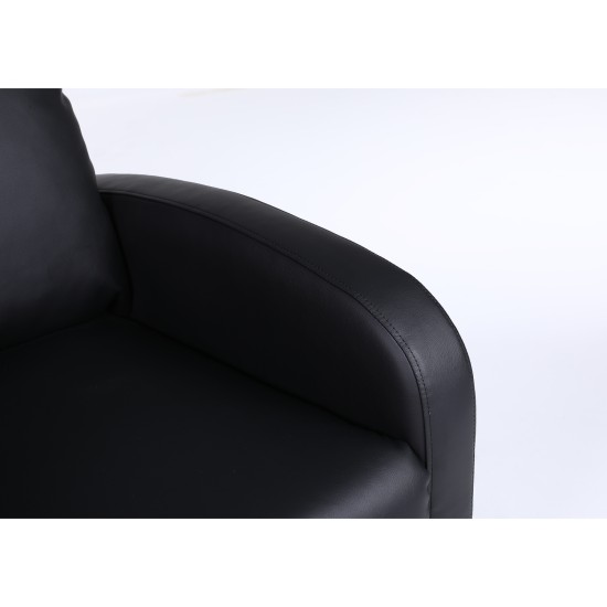 Πολυθρόνα Ανακλινόμενη ATRIA Μαύρο PU 67.5x90x104cm Πολυθρόνα Ανακλινόμενη ATRIA Μαύρο PU 67.5x90x104cm