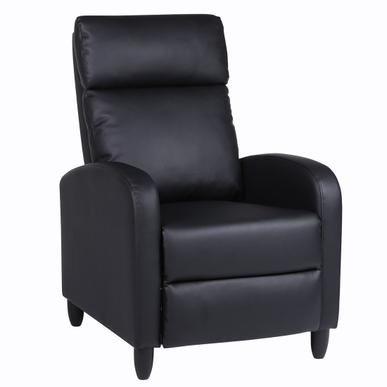 Πολυθρόνα Ανακλινόμενη ATRIA Μαύρο PU 67.5x90x104cm Πολυθρόνα Ανακλινόμενη ATRIA Μαύρο PU 67.5x90x104cm