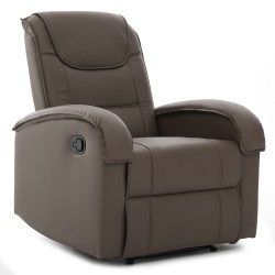 Πολυθρόνα Ανακλινόμενη  CELAENO Καφέ PU 80x96x97cm